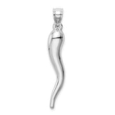 10K White Gold Italian Horn Charm
